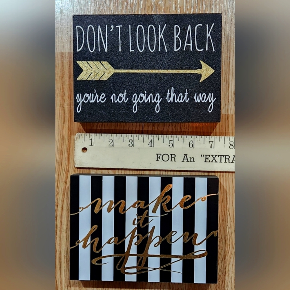 Black and Gold Inspirational Wall Art Duo